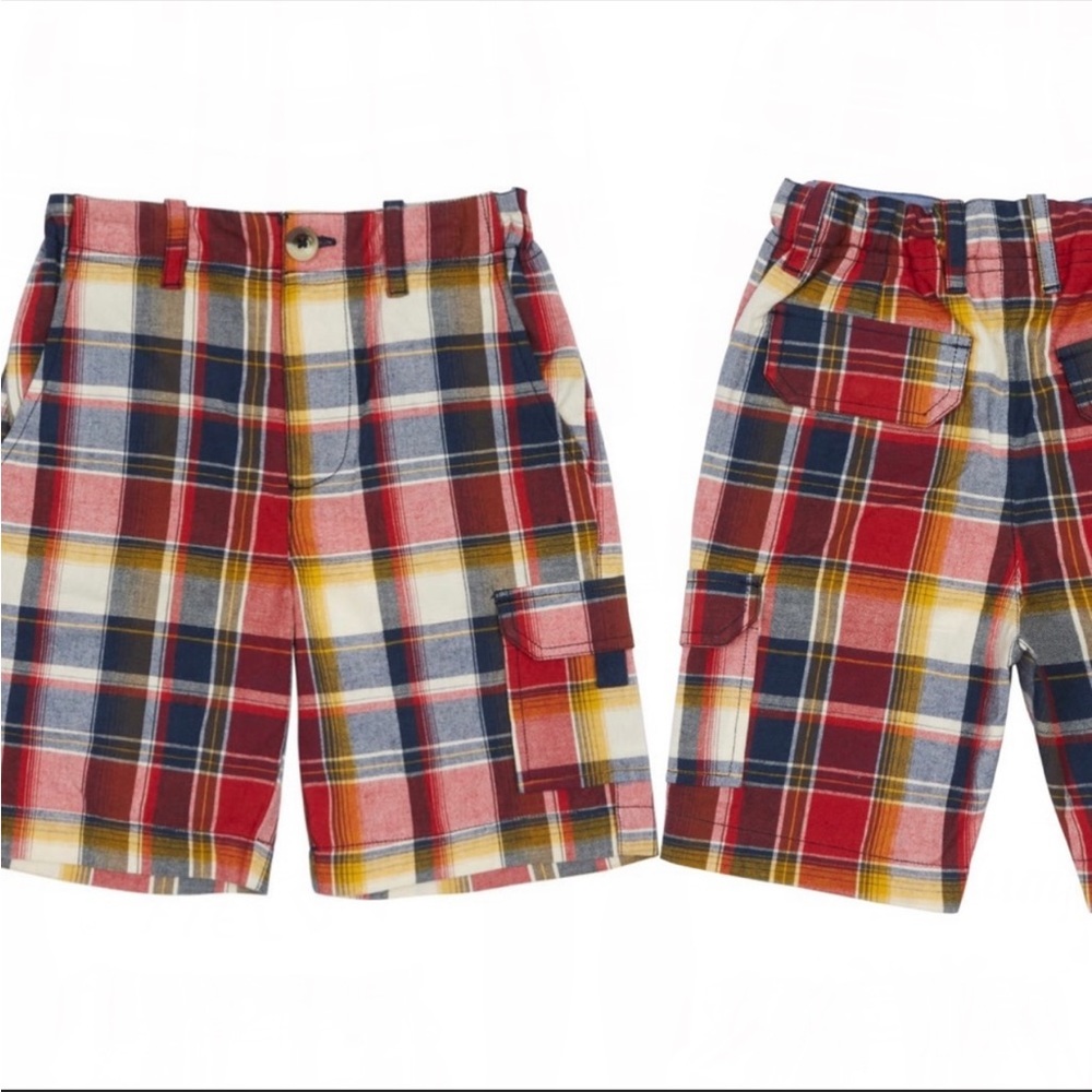3/$12 New Peek Aren’t You Curious Rocco Plaid Cargo Shorts Boys 2T